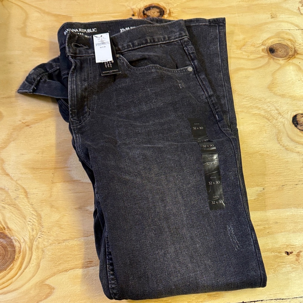 Banana Republic Men's Dark Gray Slim Traveler Jeans 32x30
